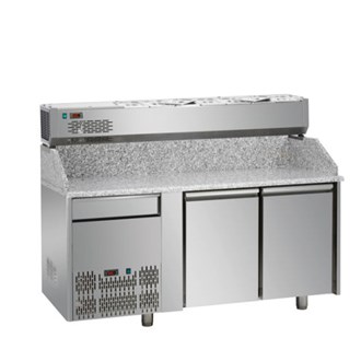 Banco pizza refrigerato,un cassetto,2 porte, vetrina ref. 6XGN1/3 senza vetri motore a sinistra E