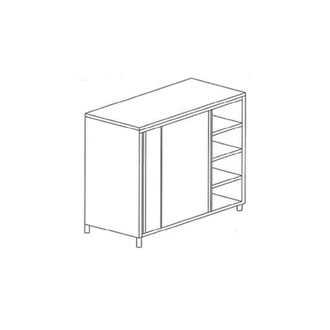 Armadio cucina in acciaio inox con scorrevoli