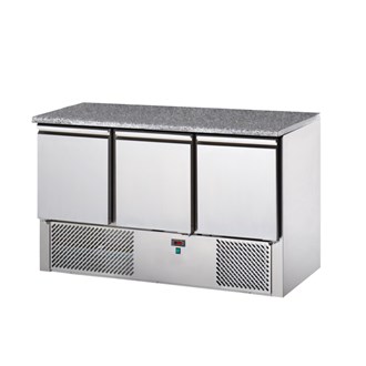 Saladette refrigerata con piano in granito 3porte