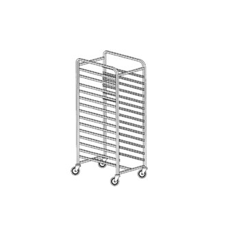 Carrello inox a guide angolari portateglie 45x65 15 posti