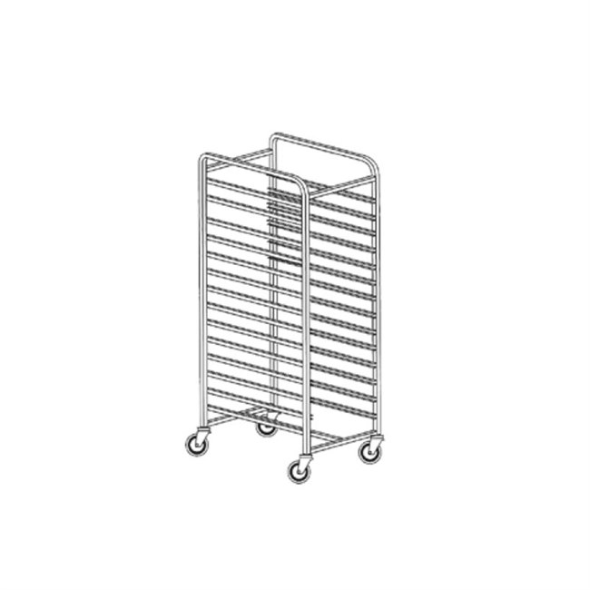 Carrello inox a guide angolari portateglie  GN 1/1 15 posti