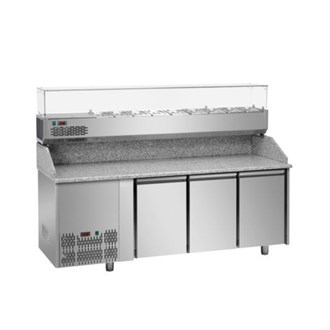 Banco pizza GN1/1 con tre porte, vetrina refrigerata 8xgn1/3 motore sx E