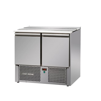 Saladette refrigerata con coperchio in acciaio inox 2 porte