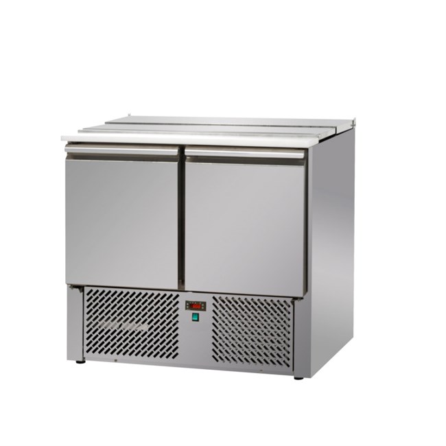 Saladette refrigerata con coperchio in acciaio inox 2 porte