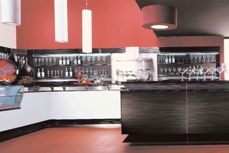 Progetto  banco bar angolare
