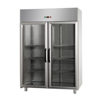 Armadio  Refrigerato in Acciaio inox -18/-22 &#176;C 1200 lt 2 porte in vetro