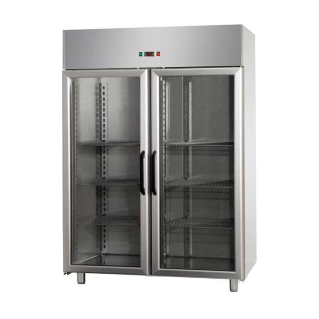 Armadio  Refrigerato in Acciaio inox -18/-22 °C 1200 lt 2 porte in vetro