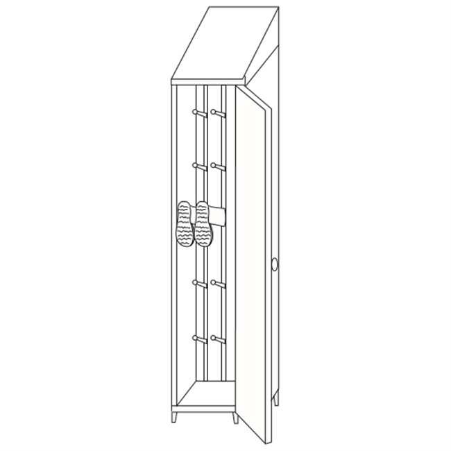 Armadio portastivali in acciaio inox 5 paia