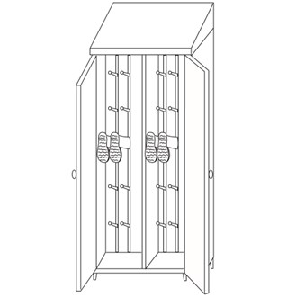 Armadio portastivali in acciaio inox 10 paia