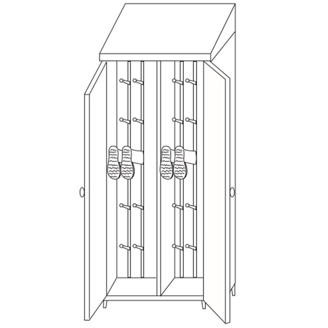 Armadio portastivali in acciaio inox 10 paia