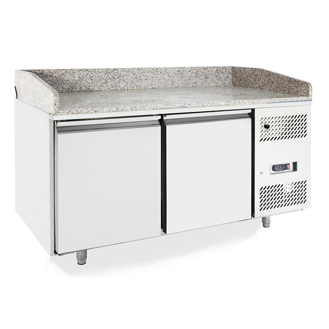 Banco pizza refrigerato 2 porte acciaio inox piano in granito