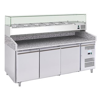 Banco frigo pizza 3 porte 60 x40 vetrina frigo 10 x GN1/4