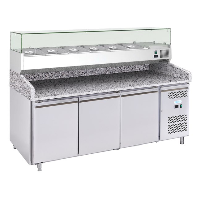 Banco frigo pizza 3 porte 60 x40 vetrina frigo 10 x GN1/4