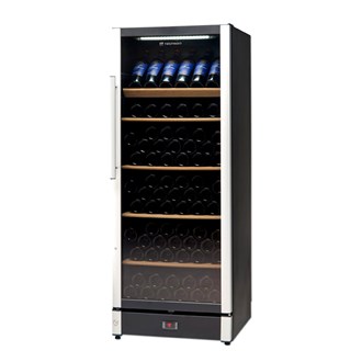 Cantina frigo vino climatizzata con ripiani in legno Wine 155 black