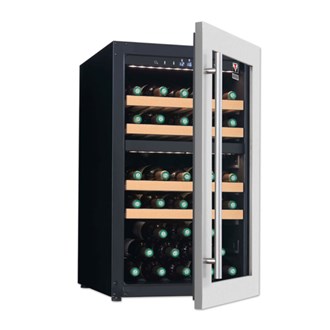 Frigo vini con porta acciao inox doppia temperatura Sommelier 40 plus