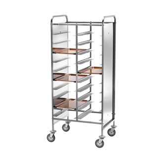 Carrello portavassoi inox 20 vassoi per mense 81x62x175h