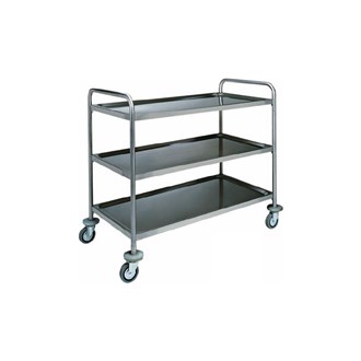 Carrello di servizio inox 3 ripiani 90x60x104h