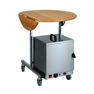 Carrello breakfast con cassetta termica scaldapiatti