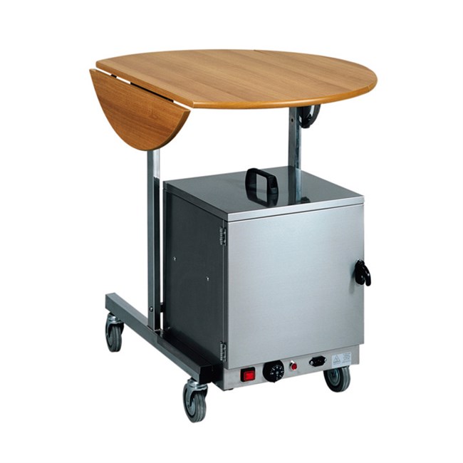 Carrello breakfast con cassetta termica scaldapiatti