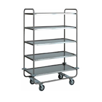 Carrello di servizio acciaio inox 5 ripiani 110x60x160h