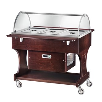 Carrello refrigerato in legno massello per ristorante