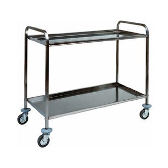 Carrello di servizio inox 2 ripiani per hotel 111x57x96h