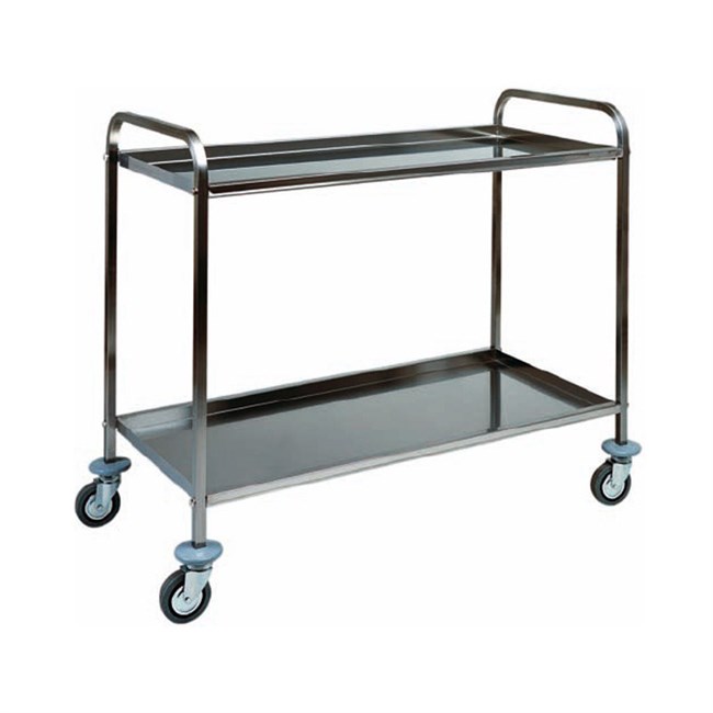 Carrello di servizio inox 2 ripiani per albergo 91x57x96h