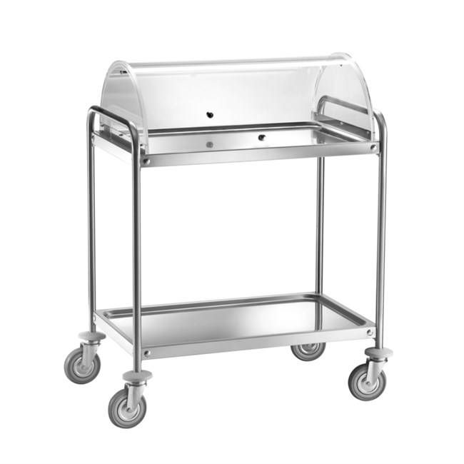 Carrello di servizio sala struttura e ripiani in acciaio inox