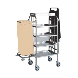 Carrello portabiancheria inox cassetta portaccessori