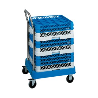 Carrello inox portacestelli con vasca in ABS