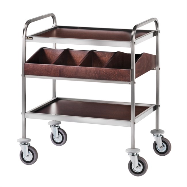 Carrello professionale portaposate inox da sala 105x57x97h