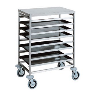 Carrello inox portateglie pasticceria euronorm 52x72x94h