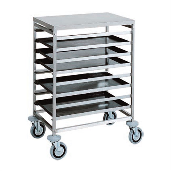 Carrello inox portateglie pasticceria euronorm 72x87x94h