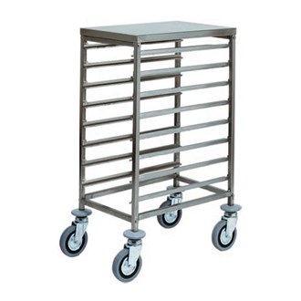 Carrello portateglie gastronorm inox 44,5x62x94h