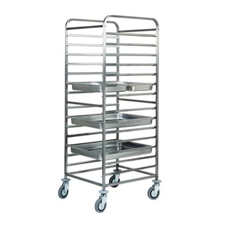 Carrello portateglie professionale inox 64,5x72x182h