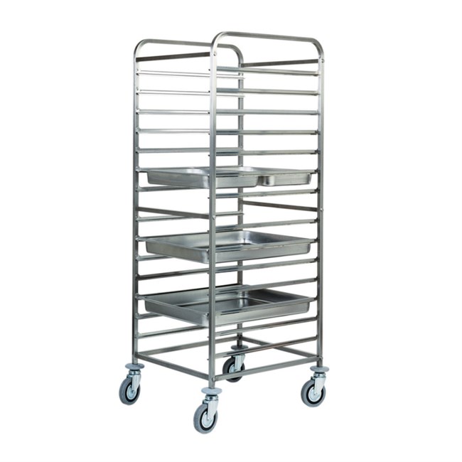 Carrello portateglie professionale inox 64,5x72x182h