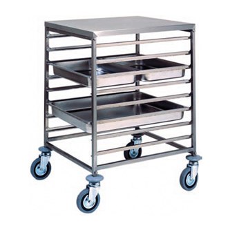 Carrello portateglie inox per ristorante 64,5x62x94h