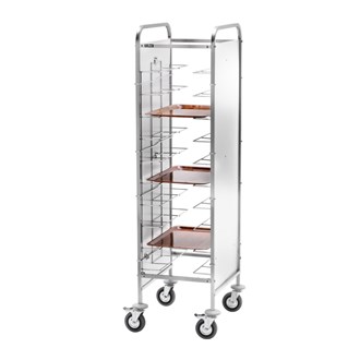 Carrello portavassoi inox per fast food 52x62x175h