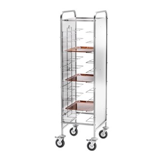 Carrello portavassoi inox con pannelli inox 52x62x175h