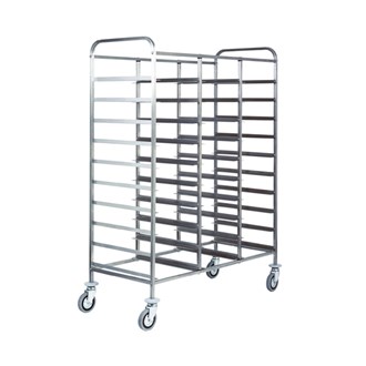 Carrello portavassoi inox 30 vassoi 110x62x175h