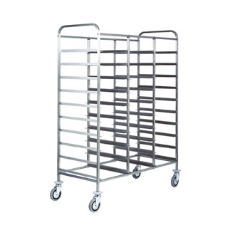 Carrello portavassoi inox 30 vassoi 110x62x175h