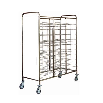 Carrello portavassoi inox con pannelli laterali 138x62x175h