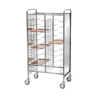 Carrello portavassoi inox pannelli laterali inox 95x62x175h