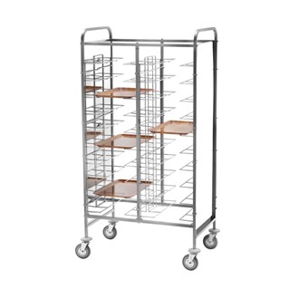 Carrello portavassoi professionali inox per self-service 95x62x175h