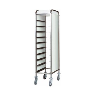 Carrello portavassoi inox pannelli laterali inox 38x62x175h