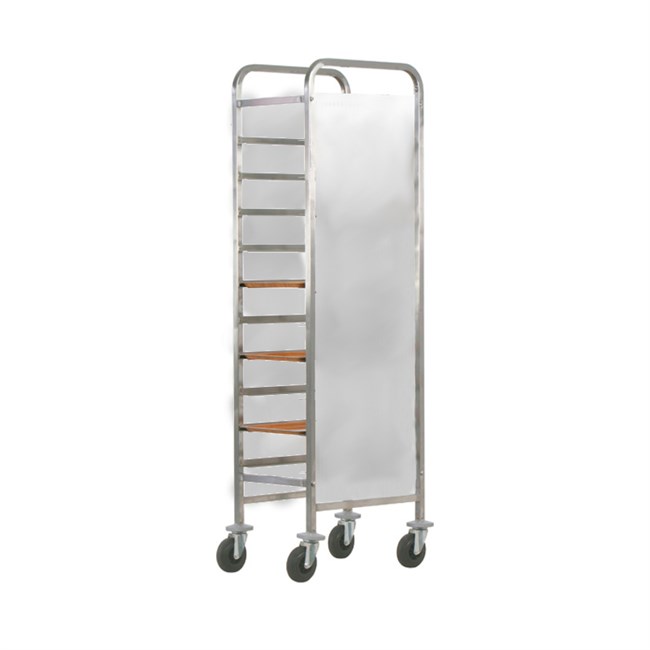 Carrello portavassoi rinforzato inox pannelli laterali inox 45x62x174h