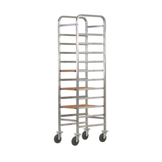 Carrello portavassoi rinforzato inox 10 vassoi 45X62X174h