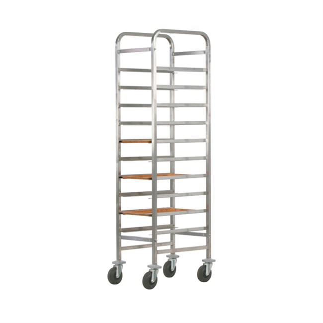 Carrello portavassoi rinforzato inox 10 vassoi 45X62X174h