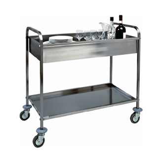 Carrello inox da sbarazzo per ristorante 101x57x97h