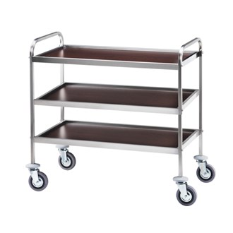 Carrello di servizio inox da sala 3 ripiani 103x57x97h